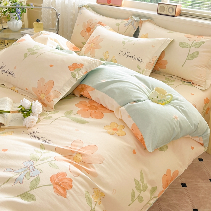 91家纺网 家纺一手货源 找家纺 花梦欣 2025新款全棉印花单品系列-单被套 班纳花园