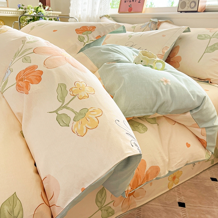 91家纺网 家纺一手货源 找家纺 花梦欣 2025新款全棉印花单品系列-单被套 班纳花园