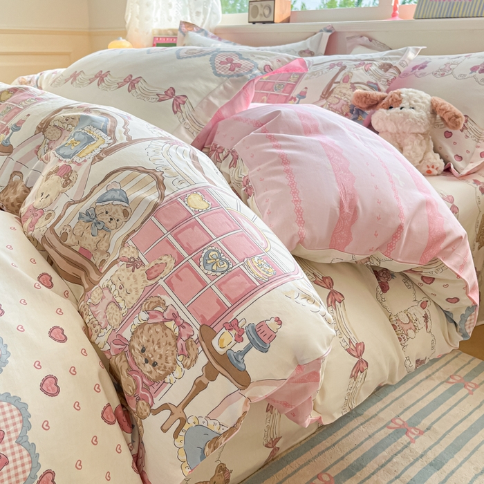 花梦欣 2025新款全棉印花单品系列-单被套 安缦小熊