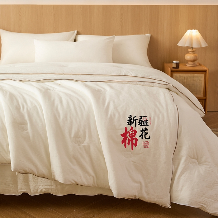 91家纺网 家纺一手货源 找家纺 维洋家纺 2025新款100%新疆棉花子母被被子被芯 棉花-月白