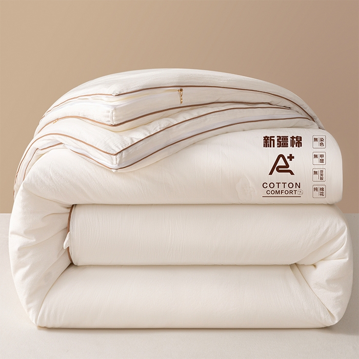 91家纺网 家纺一手货源 找家纺 维洋家纺 2025新款100%新疆棉花子母被被子被芯 棉花-珍珠白