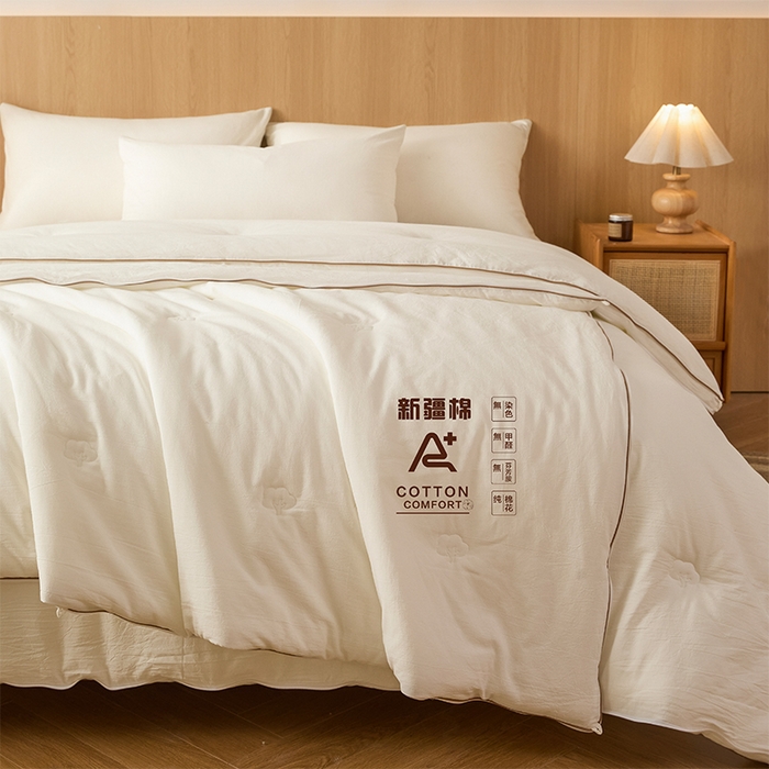 91家纺网 家纺一手货源 找家纺 维洋家纺 2025新款100%新疆棉花子母被被子被芯 棉花-珍珠白