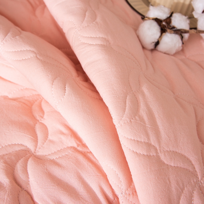 91家纺网 家纺一手货源 找家纺 萌飞 2025新款A类全棉纯棉色织抗菌夹棉床笠单床笠单品床笠单件床笠同款枕套一对 少女粉