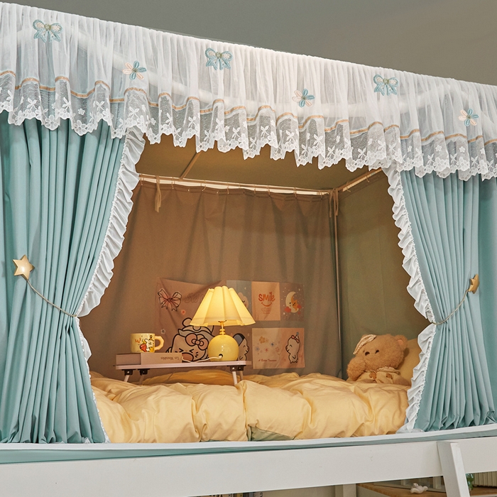 91家纺网 家纺一手货源 找家纺 （总）梦尔佳蚊帐 2025新款学生宿舍遮光床帘蚊帐-花晨月夕