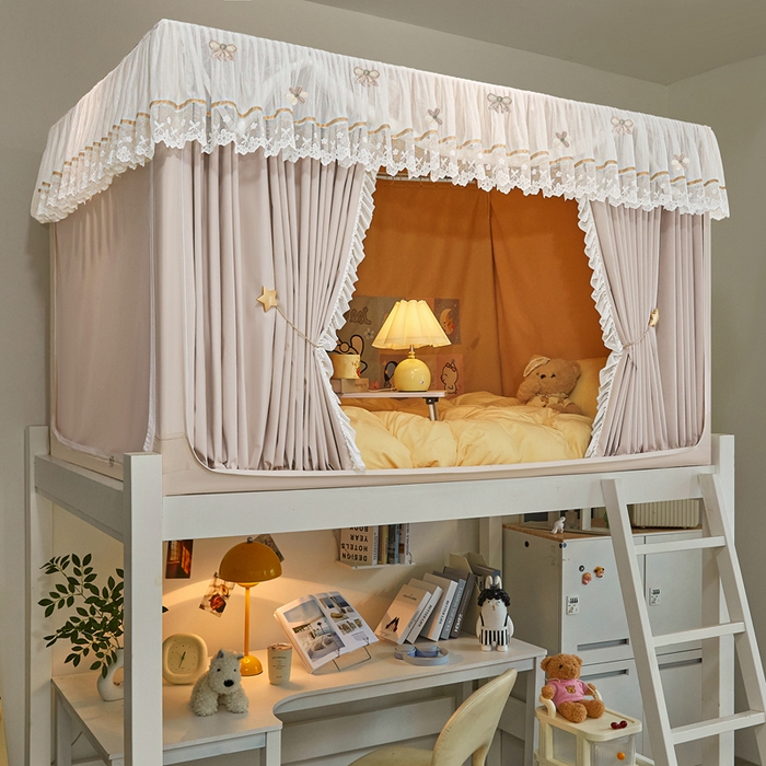 91家纺网 家纺一手货源 找家纺 （总）梦尔佳蚊帐 2025新款学生宿舍遮光床帘蚊帐-花晨月夕