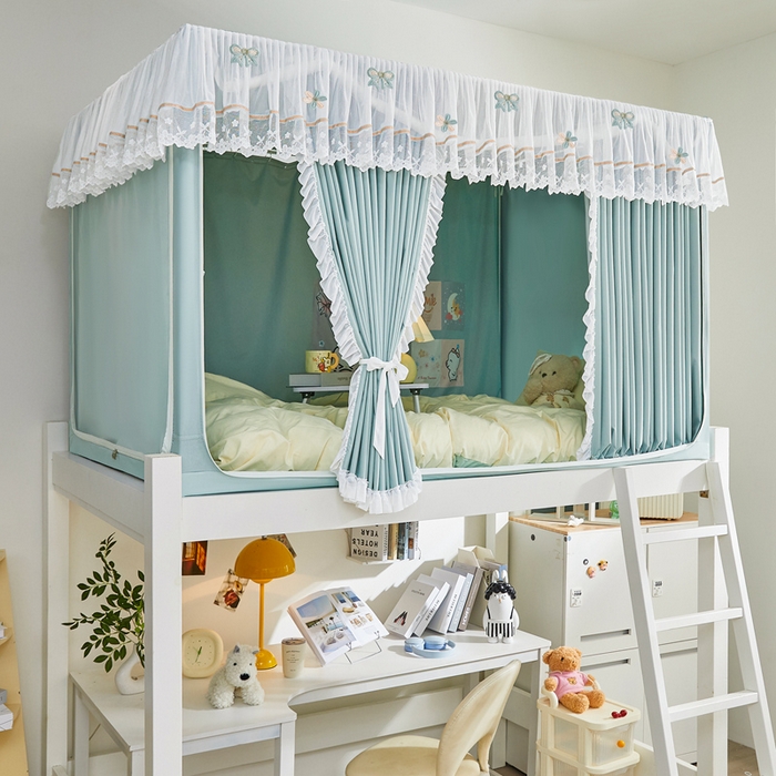 91家纺网 家纺一手货源 找家纺 （总）梦尔佳蚊帐 2025新款学生宿舍遮光床帘蚊帐-花晨月夕