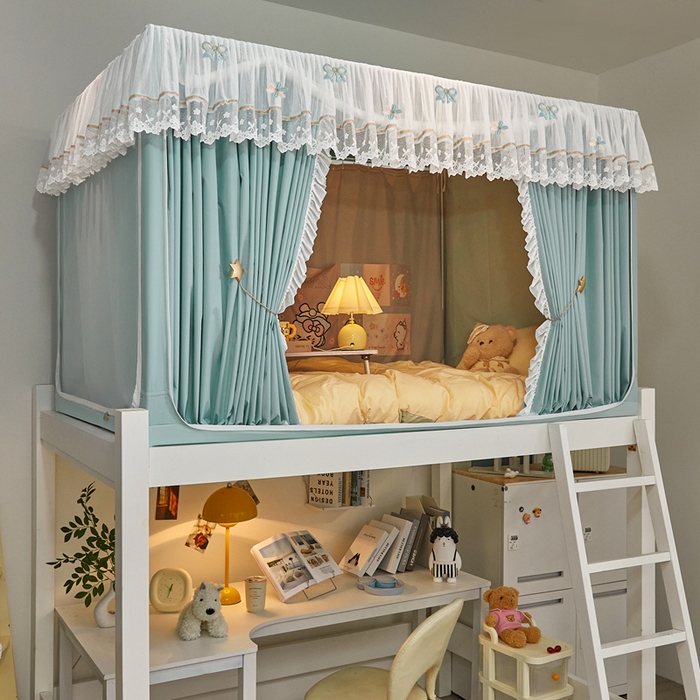 91家纺网 家纺一手货源 找家纺 （总）梦尔佳蚊帐 2025新款学生宿舍遮光床帘蚊帐-花晨月夕