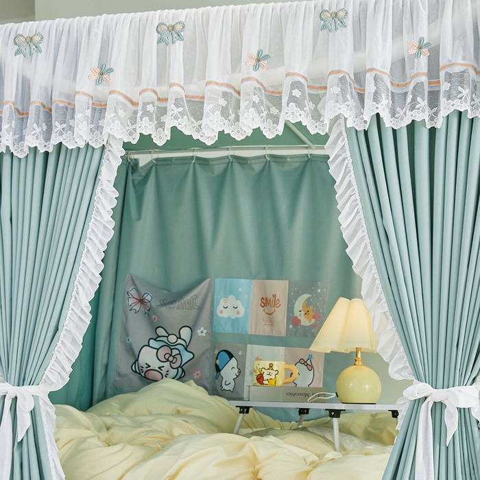 91家纺网 家纺一手货源 找家纺 （总）梦尔佳蚊帐 2025新款学生宿舍遮光床帘蚊帐-花晨月夕