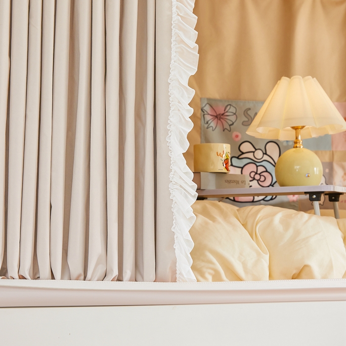 91家纺网 家纺一手货源 找家纺 梦尔佳蚊帐 2025新款学生宿舍遮光床帘蚊帐-花晨月夕 花晨月夕 奶白