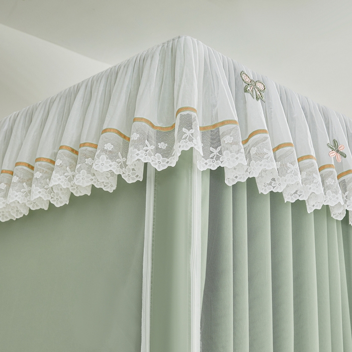 91家纺网 家纺一手货源 找家纺 梦尔佳蚊帐 2025新款学生宿舍遮光床帘蚊帐-花晨月夕 花晨月夕 沐绿