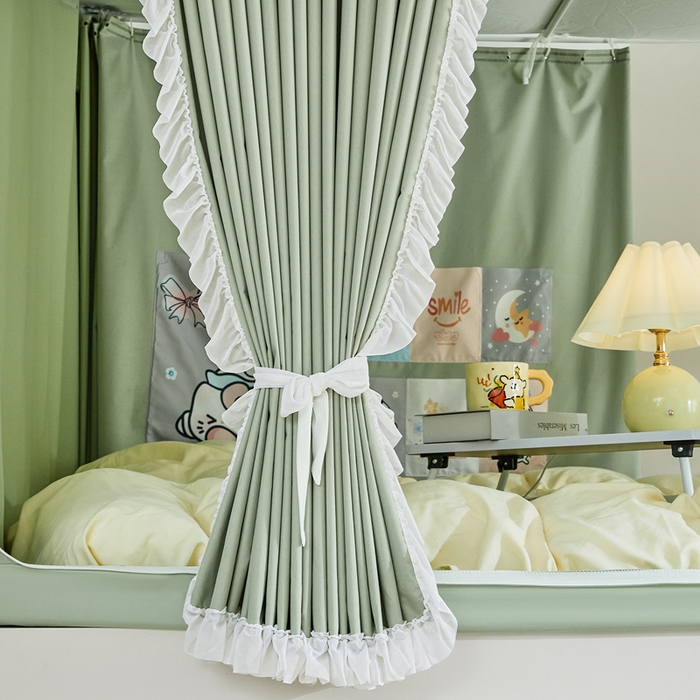 91家纺网 家纺一手货源 找家纺 梦尔佳蚊帐 2025新款学生宿舍遮光床帘蚊帐-花晨月夕 花晨月夕 沐绿