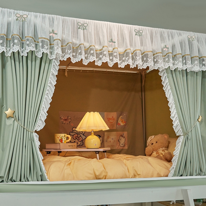 91家纺网 家纺一手货源 找家纺 梦尔佳蚊帐 2025新款学生宿舍遮光床帘蚊帐-花晨月夕 花晨月夕 沐绿