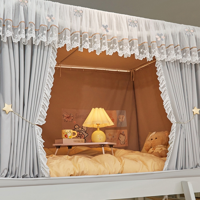 91家纺网 家纺一手货源 找家纺 梦尔佳蚊帐 2025新款学生宿舍遮光床帘蚊帐-花晨月夕 花晨月夕 亚灰