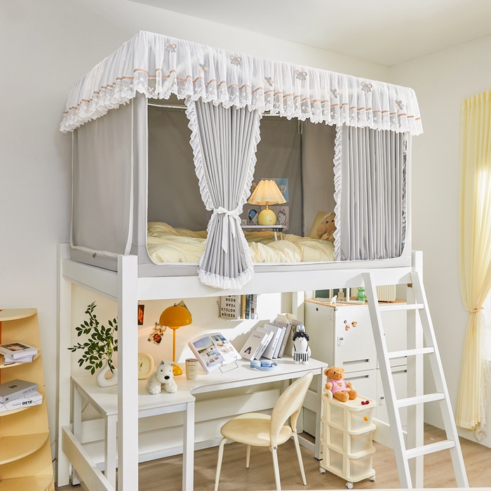 91家纺网 家纺一手货源 找家纺 梦尔佳蚊帐 2025新款学生宿舍遮光床帘蚊帐-花晨月夕 花晨月夕 亚灰