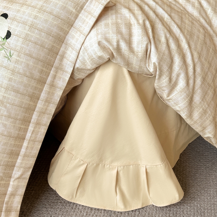 91家纺网 家纺一手货源 找家纺 帛美家纺 2025年新款全棉纯棉加厚绣花款磨毛四件套-萌小猫系列 萌小猫（灰格）