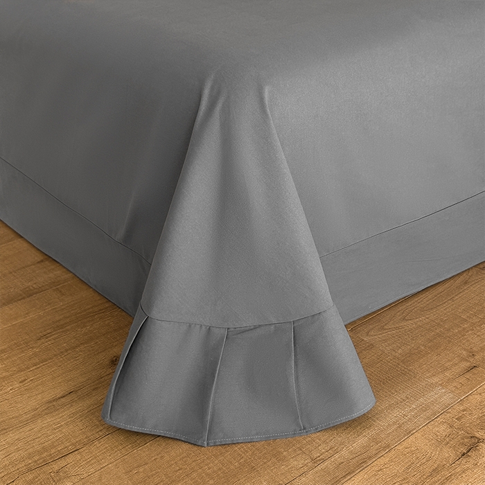 91家纺网 家纺一手货源 找家纺 帛美家纺 2025年新款全棉纯棉花边印花磨毛四件套 花禧-灰