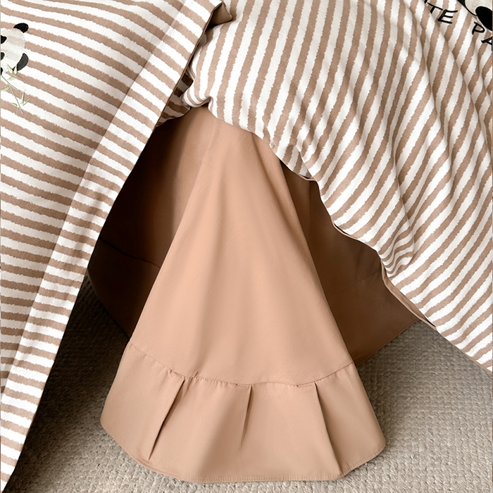 91家纺网 家纺一手货源 找家纺 帛美家纺 2025年新款全棉纯棉加厚绣花款磨毛四件套-萌小猫系列 萌小猫（咖条）