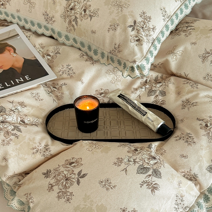 91家纺网 家纺一手货源 找家纺 帛美家纺 2025年新款全棉纯棉花边印花磨毛四件套 蕾雅