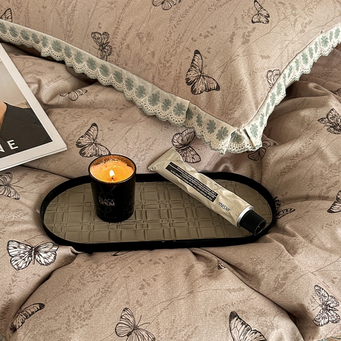 91家纺网 家纺一手货源 找家纺 帛美家纺 2025年新款全棉纯棉花边印花磨毛四件套 梦蝶