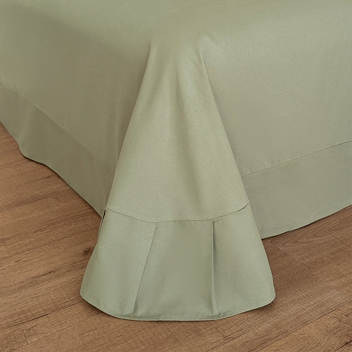 91家纺网 家纺一手货源 找家纺 帛美家纺 2025年新款全棉纯棉花边印花磨毛四件套 秘密花园-绿