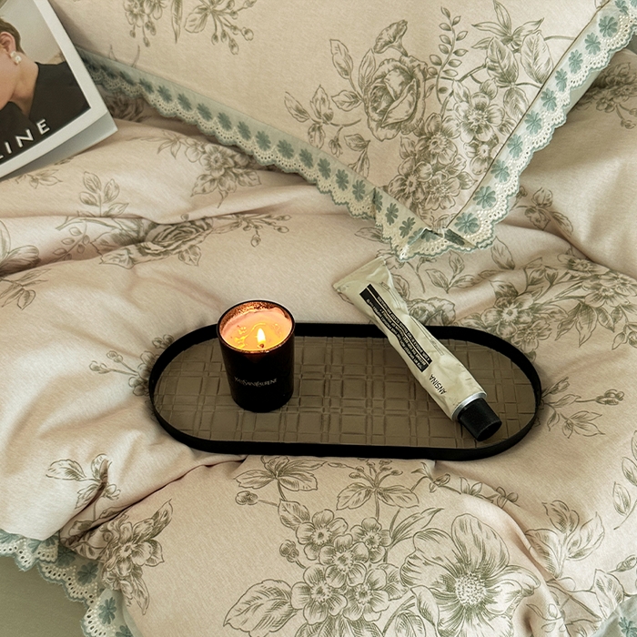 91家纺网 家纺一手货源 找家纺 帛美家纺 2025年新款全棉纯棉花边印花磨毛四件套 秘密花园-绿