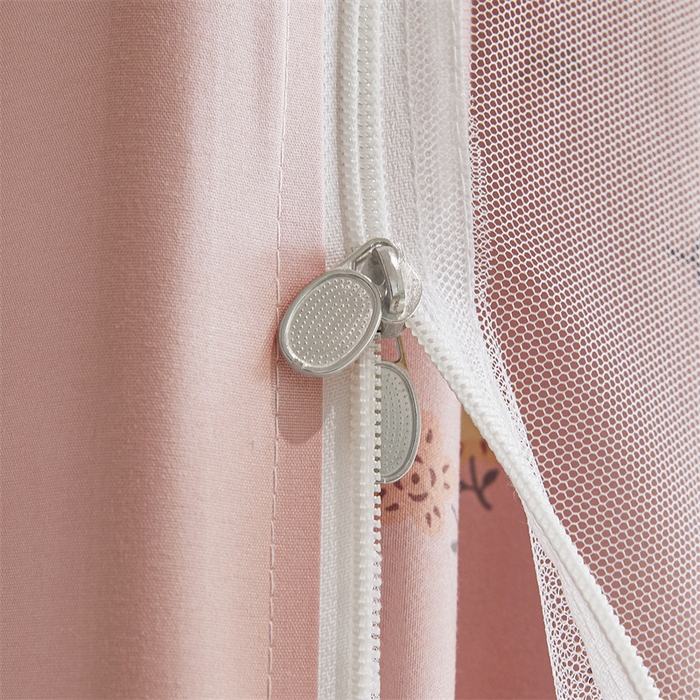 91家纺网 家纺一手货源 找家纺 梦尔佳蚊帐2025新款学生宿舍遮光床帘蚊帐 花间絮语玉色