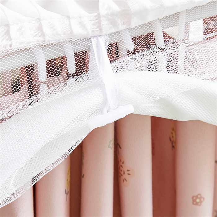 91家纺网 家纺一手货源 找家纺 梦尔佳蚊帐2025新款学生宿舍遮光床帘蚊帐 花间絮语玉色