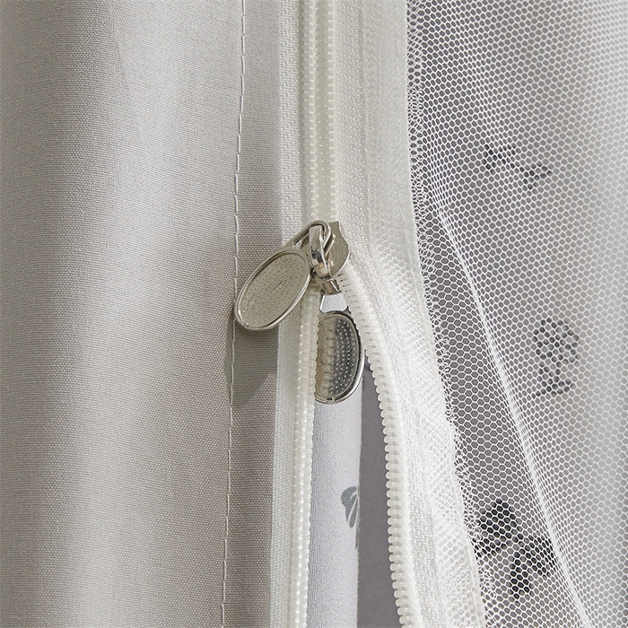 91家纺网 家纺一手货源 找家纺 梦尔佳蚊帐2025新款学生宿舍遮光床帘蚊帐 甜结梦语灰