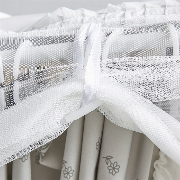 91家纺网 家纺一手货源 找家纺 梦尔佳蚊帐2025新款学生宿舍遮光床帘蚊帐 甜结梦语灰