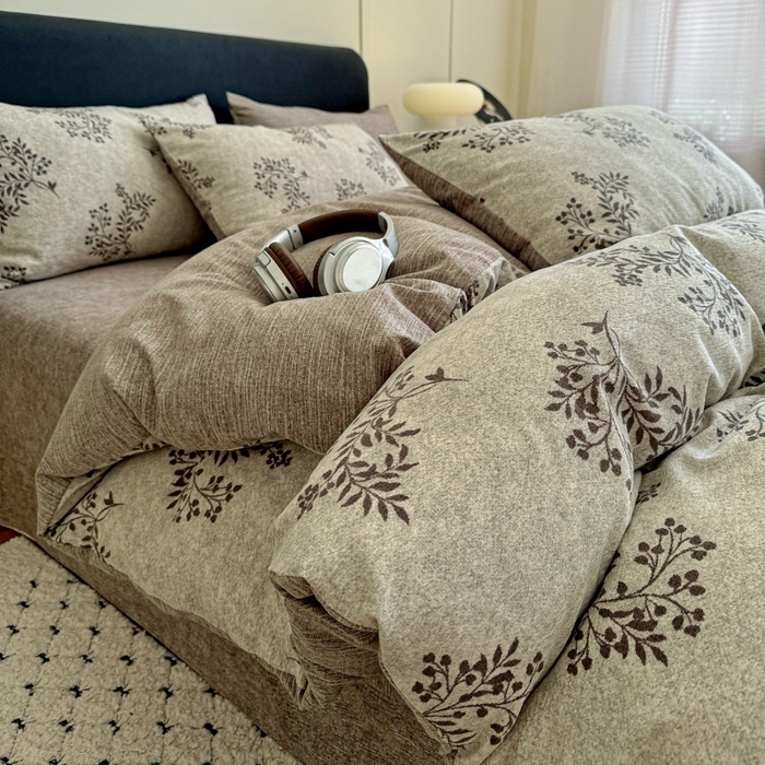 91家纺网 家纺一手货源 找家纺 （总2）金梦拉家纺 2025秋冬爆款新品高克重加厚原麻亚麻皱皱纱印花四件套