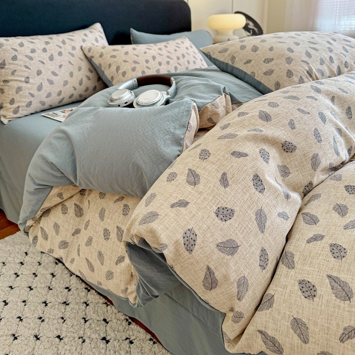 91家纺网 家纺一手货源 找家纺 （总2）金梦拉家纺 2025秋冬爆款新品高克重加厚原麻亚麻皱皱纱印花四件套