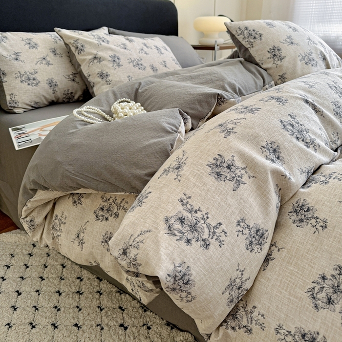 91家纺网 家纺一手货源 找家纺 （总2）金梦拉家纺 2025秋冬爆款新品高克重加厚原麻亚麻皱皱纱印花四件套