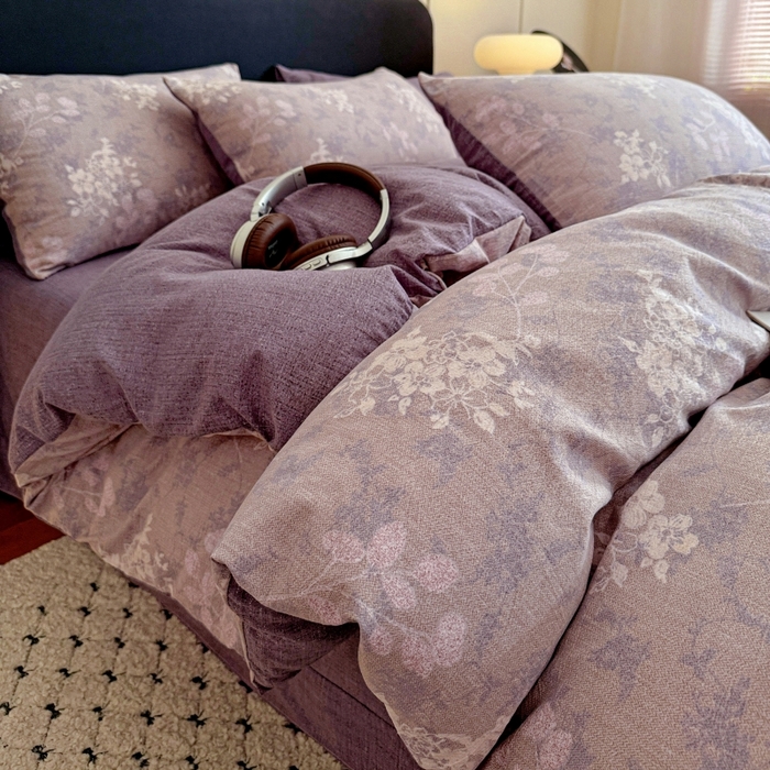 91家纺网 家纺一手货源 找家纺 （总2）金梦拉家纺 2025秋冬爆款新品高克重加厚原麻亚麻皱皱纱印花四件套