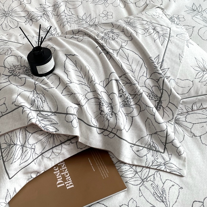 91家纺网 家纺一手货源 找家纺 启航家居 2025全棉小版印花精梳磨毛四件套 茉娜