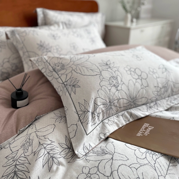 91家纺网 家纺一手货源 找家纺 启航家居 2025全棉小版印花精梳磨毛四件套 茉娜