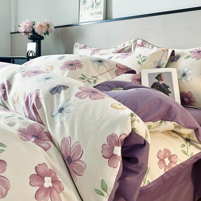 91家纺网 家纺一手货源 找家纺 （总）帛美家纺 2025年新款加厚磨毛印花四件套