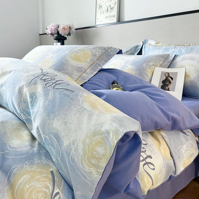 91家纺网 家纺一手货源 找家纺 （总）帛美家纺 2025年新款加厚磨毛印花四件套