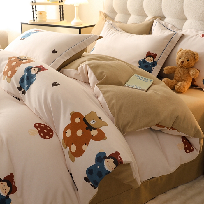 91家纺网 家纺一手货源 找家纺 （总）帛美家纺 2025年新款加厚磨毛印花四件套