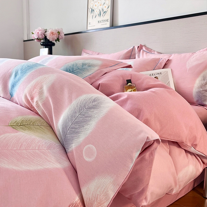 91家纺网 家纺一手货源 找家纺 （总）帛美家纺 2025年新款加厚磨毛印花四件套