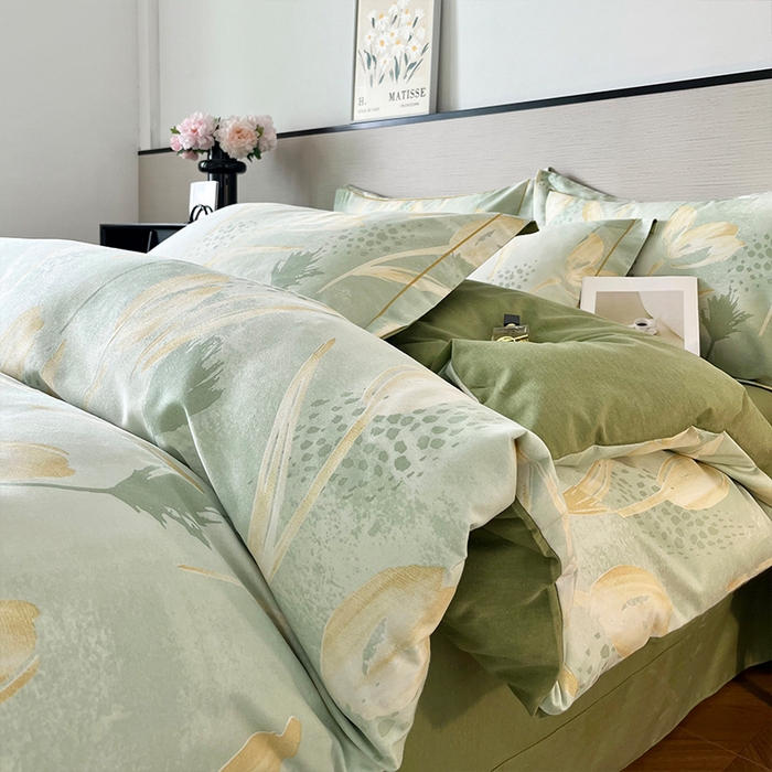 91家纺网 家纺一手货源 找家纺 （总）帛美家纺 2025年新款加厚磨毛印花四件套