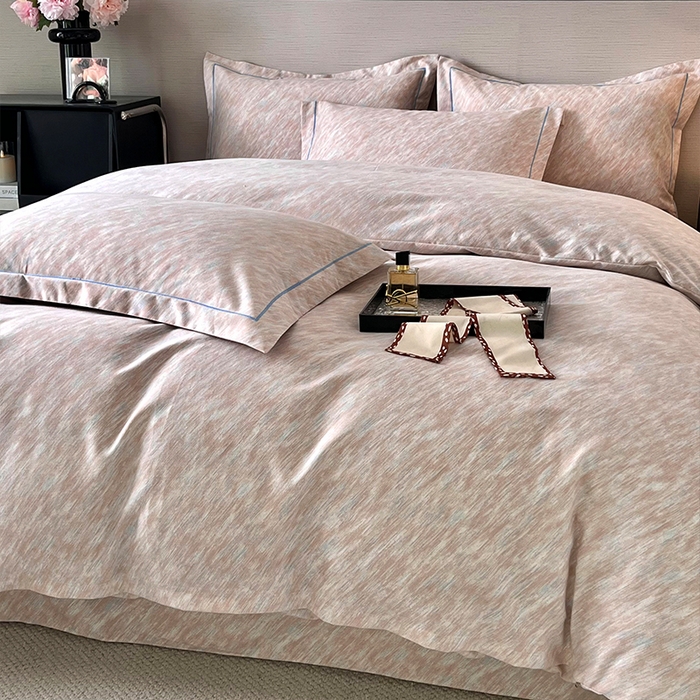 91家纺网 家纺一手货源 找家纺 帛美家纺 2025年新款加厚纯棉全棉磨毛印花四件套 阿华田-粉