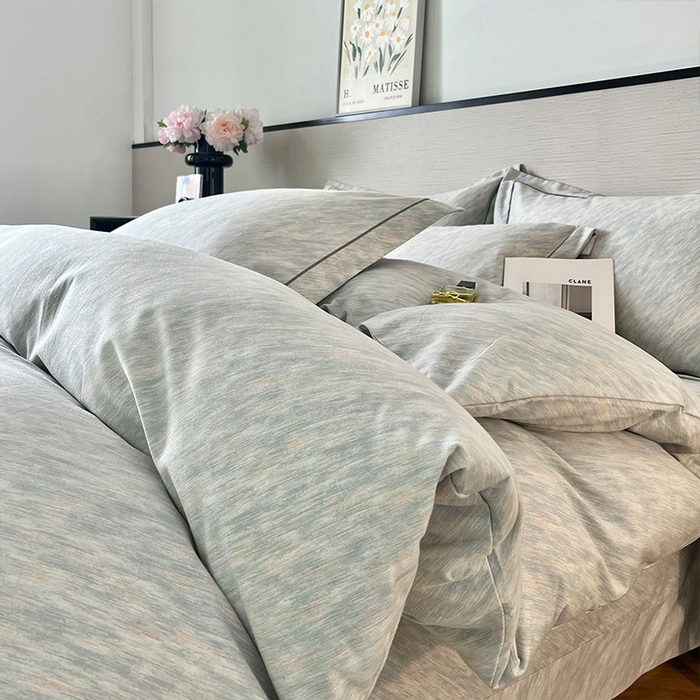 帛美家纺 2025年新款加厚纯棉全棉磨毛印花四件套 阿华田-蓝