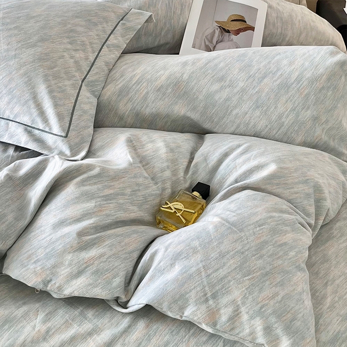 91家纺网 家纺一手货源 找家纺 帛美家纺 2025年新款加厚纯棉全棉磨毛印花四件套 阿华田-蓝