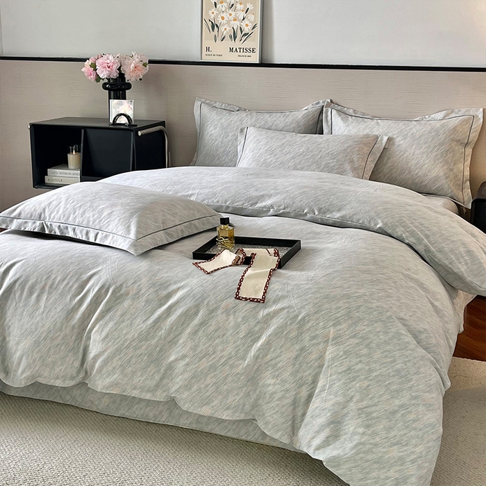 91家纺网 家纺一手货源 找家纺 帛美家纺 2025年新款加厚纯棉全棉磨毛印花四件套 阿华田-蓝