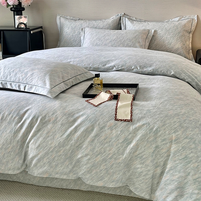 91家纺网 家纺一手货源 找家纺 帛美家纺 2025年新款加厚纯棉全棉磨毛印花四件套 阿华田-蓝