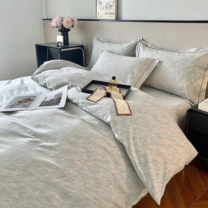 91家纺网 家纺一手货源 找家纺 帛美家纺 2025年新款加厚纯棉全棉磨毛印花四件套 阿华田-蓝