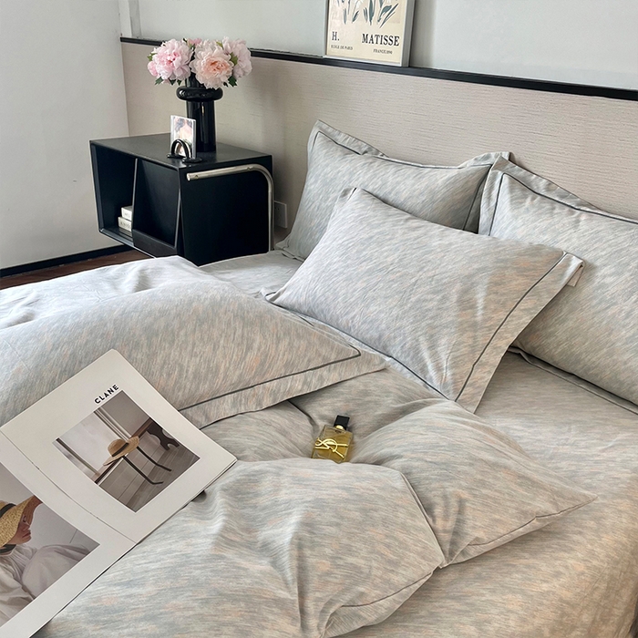 91家纺网 家纺一手货源 找家纺 帛美家纺 2025年新款加厚纯棉全棉磨毛印花四件套 阿华田-蓝