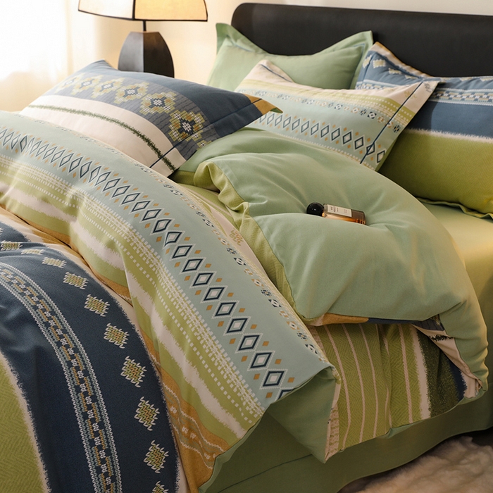 帛美家纺 2025年新款加厚纯棉全棉磨毛印花四件套 达米安