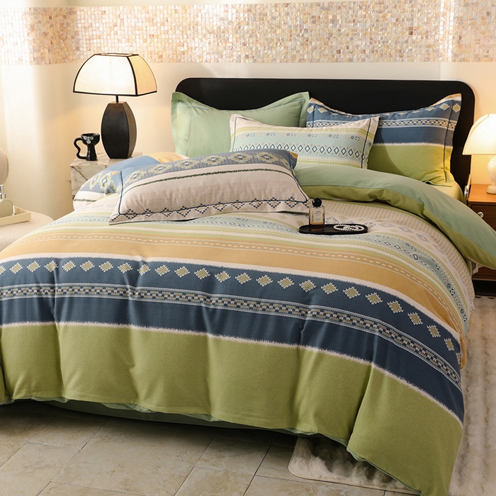 91家纺网 家纺一手货源 找家纺 帛美家纺 2025年新款加厚纯棉全棉磨毛印花四件套 达米安