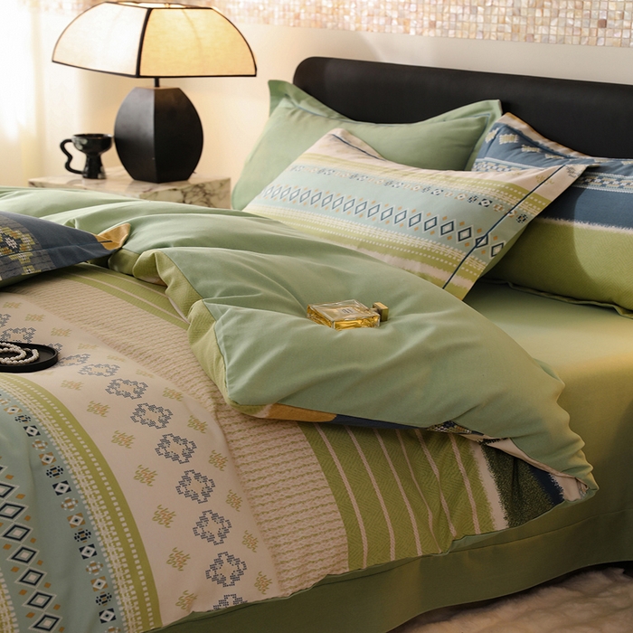 91家纺网 家纺一手货源 找家纺 帛美家纺 2025年新款加厚纯棉全棉磨毛印花四件套 达米安